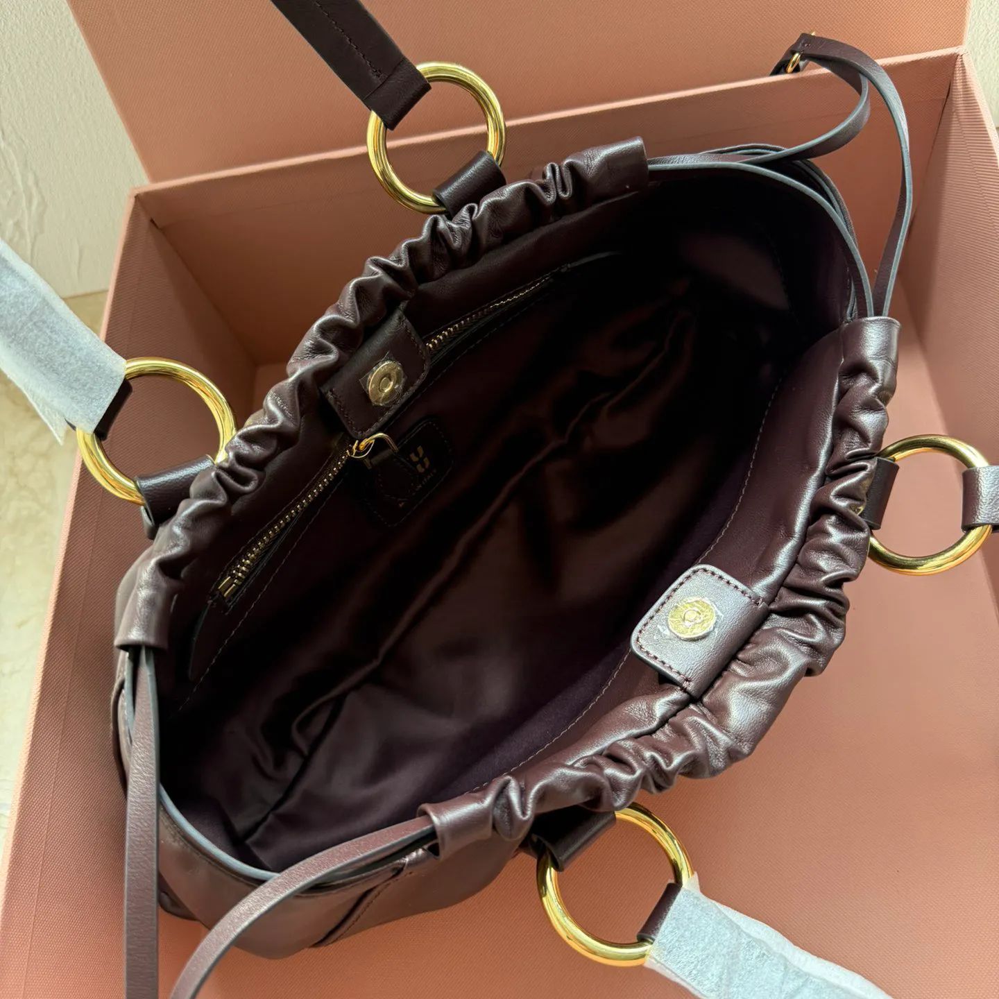 12A High-quality Designer bag Joie Nappa handbag Wander shoulder bag women's leather crossbody bag retro motorcycle bag Arcadia Matelasse sheepskin bowling bag tote - 4 of 7