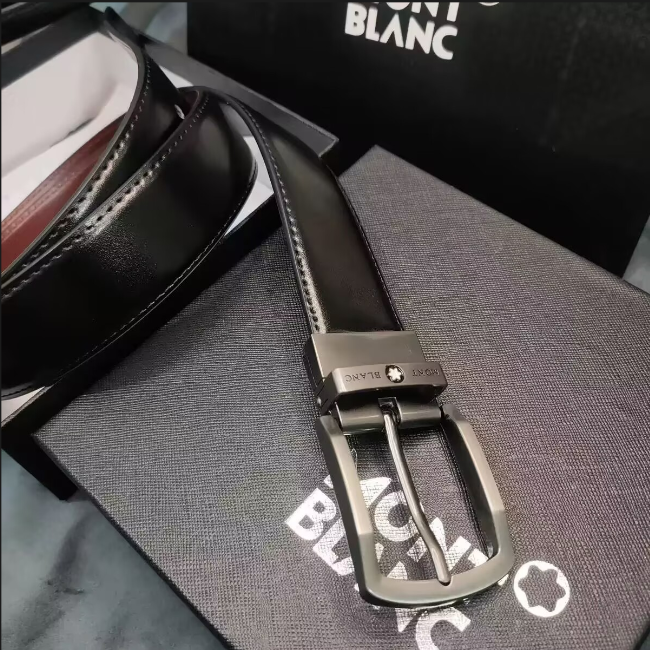 Men Business Belt casual 2026 Upscale Black Fashion needle buckle Belts MB Designer Belt With white star logo Montblancs genuine leather belt for elegant charm Man - 3 of 8