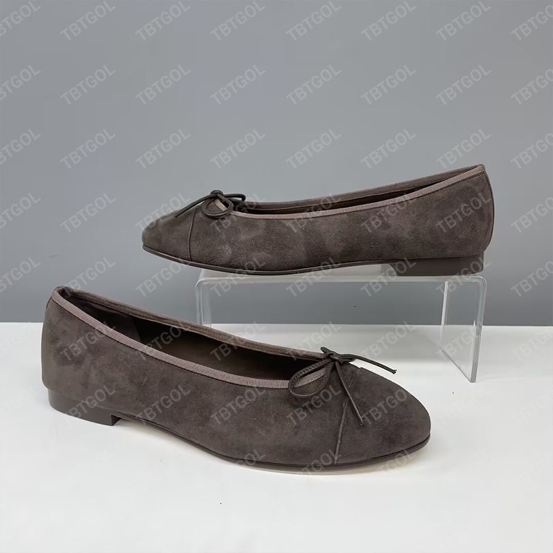 2026 Suede Ballet Flats Designer Loafers Women Iridescent Croc Embossed Ballerine Shoes Bow Sandals Fashion Mesh Dress Shoes Girls Boat Shoes 891 - 5 of 8