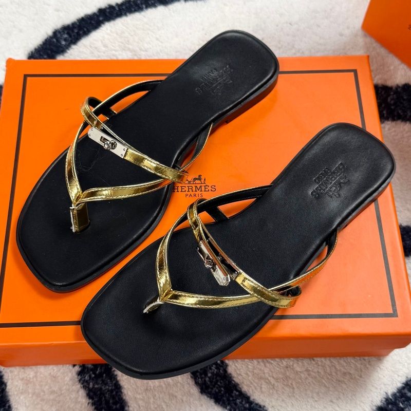Hermes Miss sandal women Empir Kelly Buckle Thong designer Sandals Genuine Leather Flat Minimalist Slip On Summer Beach Flip Flop Slippers Multi Colors - 8 of 8