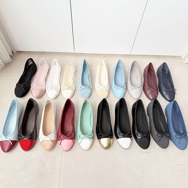 26 Womens Designer Shoes Ballet Flats Loafers colorful suede leather Mesh Dress Shoes Dolly Ballerine Flat Fashion Bow Sandals Slides Bridal Wedding Shoes 1205 891 - 2 of 8