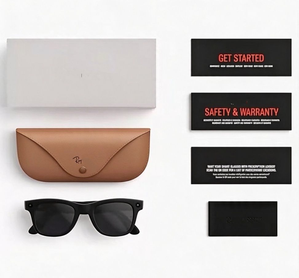 META Glasses RB With Camera Sunglasses Bluetooth Call Anti Shake HD Camera with Video Recording Dual Mic Reduction AI Smart Sunglasses with Charging Case - 3 of 6