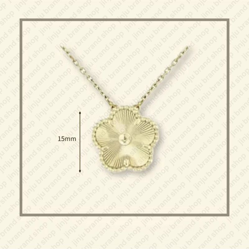 necklace designer for women Classic 15MM necklace clover stainless steel jewlery mother of pearl diamonds flower pendant necklace designer jewelry women gift box - 8 of 9