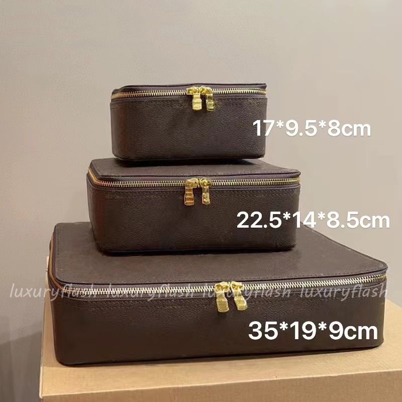 Designer Makeup Bags Storage Box Fashion Vintage Travel Cases Bag Zipper Leather Luxury Pink Ladies Cosmetic Jewelry Box - 3 of 8