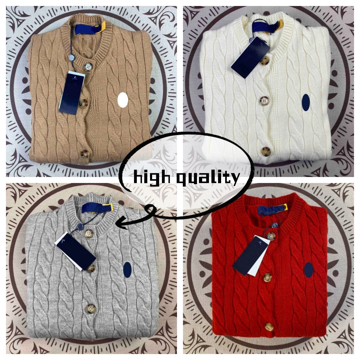 Women's Designer Embroidered Cardigan Sweater Knitted embroidered sweater Blended cotton sweater Knitted Fashionable high-quality sweater Size: S-2XL - 3 of 9