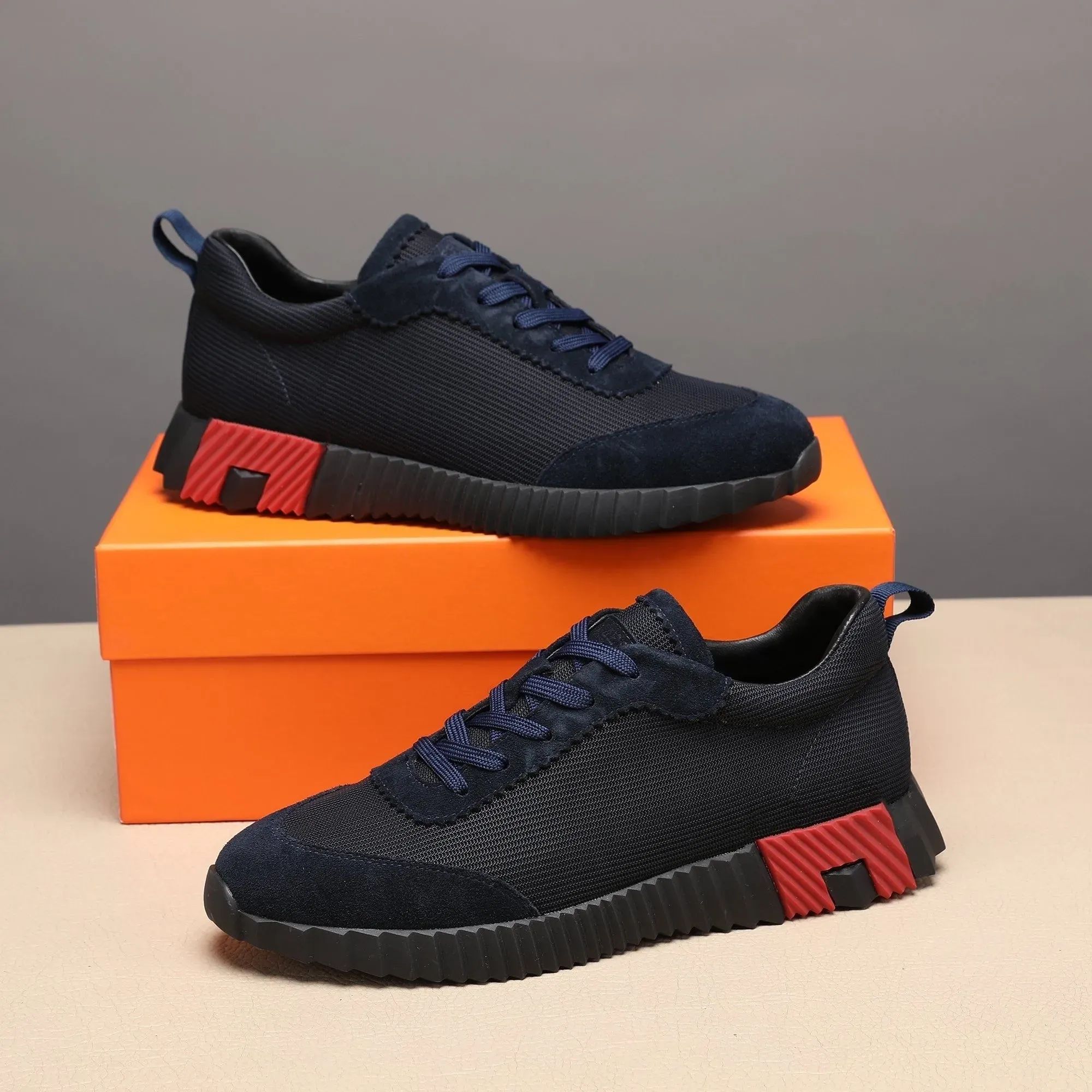 With box Bouncing Sneakers Designer Suede Casual Shoes Trainers Breathable Mesh Running Shoe Men Bounce Women Sneaker 02 - 6 of 6