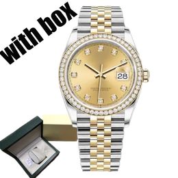 mens diamond lady watches automatic mechanical movement wristwatches full stainless steel watch luminous sapphire glass montre de luxe 28-36-41mm - djzhucl