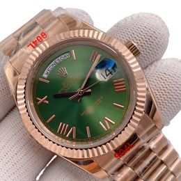 U1 Rolex Day Date 40MM Rose Gold Case Automatic Stainless Steel Watch Bezel Men's Watch Sapphire Glass Case New - djzhucl