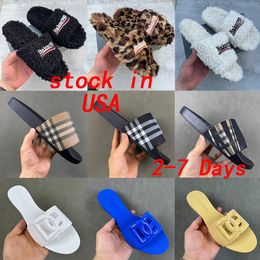 Designer Slides Fashion Shoes Sandals Wool integrated Women Men slippers Slides Size 35-48 - djzhucl