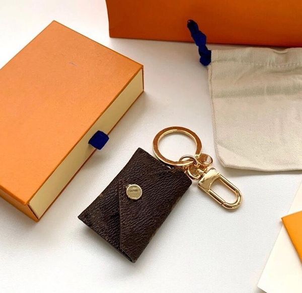 Designer Letter Wallet Keychain Keyring Fashion Purse Pendant Car Chain Charm Brown Flower Mini Bag Trinket Gifts Accessories no box - Fashion Accessories - djzhucl