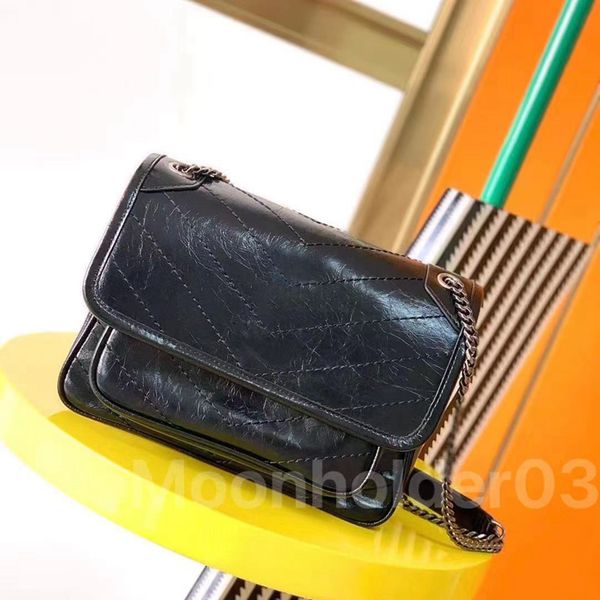 Handbag luxury designer niki shoulder bag waxy leather messenger bags women cross body bag Satchel lady vintage design sacoche fashion classic Stripes Turquoise - Bags, Luggage & Accessories - djzhucl