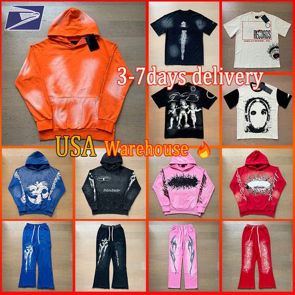 Designer t shirt men hoodie graphic tee for men womens hippie short sets Y2K vintage hoodies and pants streetwear washed classic men's clothing us size S-XL - Apparel - djzhucl