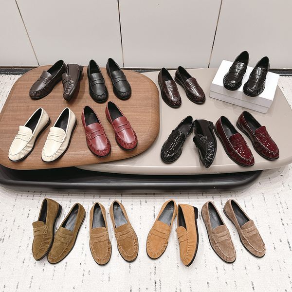Premium Designer Loafers Mules Men Genuine Leather Ruched Penny Loafers Men Pleated Slippers EU47 Women Loafer Luxury Le Loafers Slip On Dress Shoes 1137 - Shoes & Accessories - djzhucl