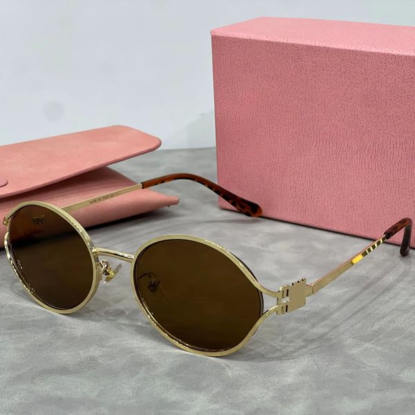 MU Classic Sunglasses Women HOT Designer Fashion Retro Eyewear Outdoor Beach Leisure Style Goggles UV400 Anti-Ultraviolet Metal Oval Full Frame Random Box High mm - Fashion Collection - djzhucl