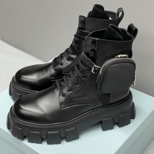 Designer Men Women Rois Ankle Boots Platform Martin Booties Real LeatherWith Removable Pouch Black Lady Outdoor Booties Shoes With Box High Quality 43 - Shoes & Accessories - djzhucl
