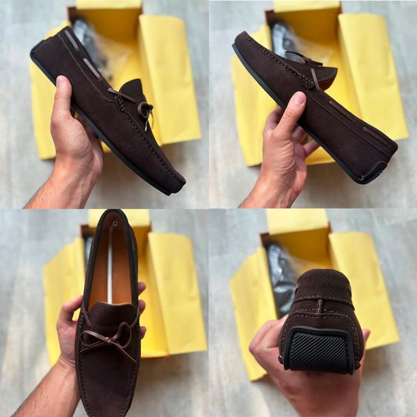 Designer Men Suede Bow Slip On Driving Loafers Low Top Oxford Shoes Soft Flat Moccasin Shoes Comfort Daily Walking Casual Business Footwear High Quality 948 - Shoes & Accessories - djzhucl