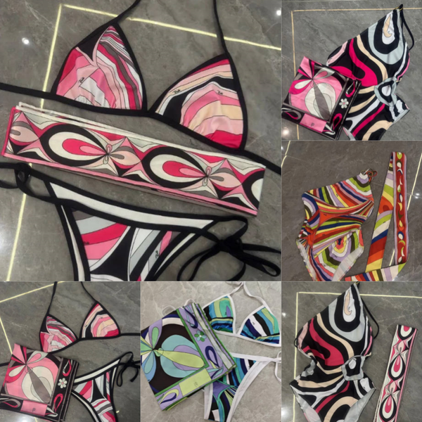 Women's Retro Geometric Abstract Print Swimwear Beach Vacation Bathing Suit Stretchy Quick-Dry Swimsuit - Apparel - djzhucl