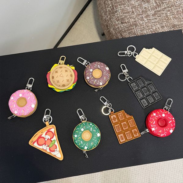 Keychain Designer Burger Donut Lanyard Characters Keychain Fashion Chocolate Floral Pattern Handmade Leather Hanging Rope Men Keychain Women Headphone Keychain - Fashion Accessories - djzhucl