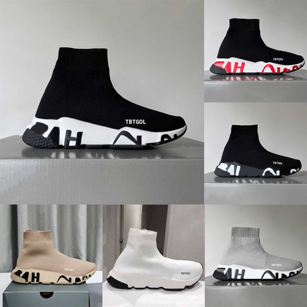 Designer Casual Shoes Sock Sports Trainers 1.0 2.0 3.0 Lace-up Trainer Luxury Women Men Nude Glitter Graffiti Runners Sneakers Socks Boots Knit Outdoor Free Shipping 017 - Bags, Shoes & Accs - djzhucl