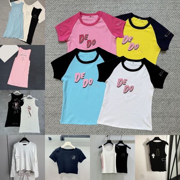 Designer Printed T Shirts Women Round Neck Slim Fit Bottoming Tops Summer Brand Street Style Tank Top Birthday Nightclub Vest - Apparel - djzhucl