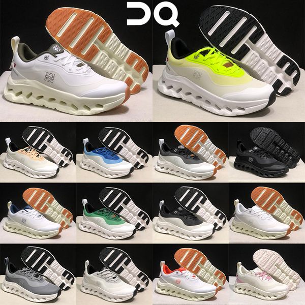 On Cloudtilt Hi 2 Running Shoes for Men Women Cushion Wave Hollow Thick Sole Sneakers Lightweight Breathable Mesh Slip On Walking Shoes white blue pink - Shoes & Accessories - djzhucl