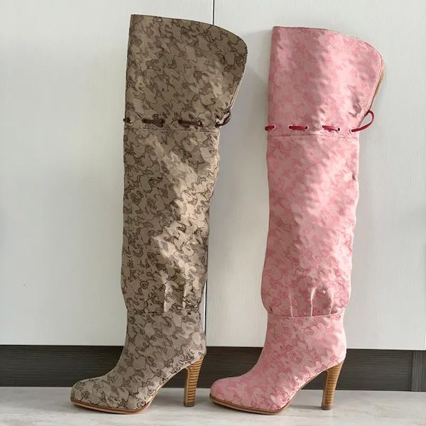 women over the knee boots winter canvas cowboy boots high heel boots fashion dress shoes womens designer shoes boots party wear 684 50 - Shoes & Accessories - djzhucl
