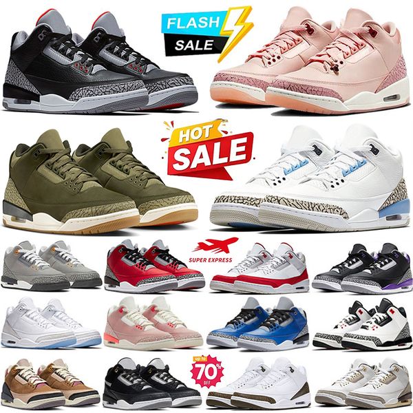 Designer 3 Basketball Shoes 3S Black Cat Cement Racer Blue Red Court Pink Purple Cool Grey Laser Orange Green Men Women Sneakers Outdoor Sports Size 36-47 - Bags, Shoes & Accs - djzhucl