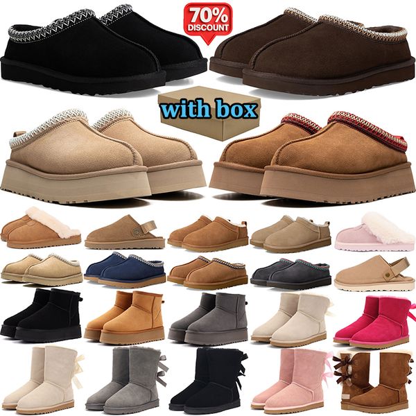 with box designer boots women winter tasman tazz slippers Goldenstar Evelina Clog australia snow fur boot platform booties mens comfortable warm shoes - Shoes & Accessories - djzhucl