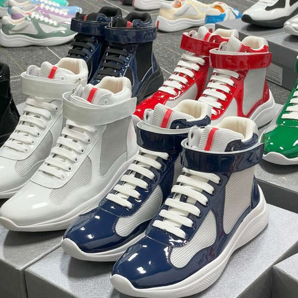 Big Size EU49 Men Boots America Cup Sneakers Designer Boot High Top Casual Shoes Patent Leather Women Booties Mesh Runner Trainers Outdoor Training Shoes 53 - Shoes & Accessories - djzhucl