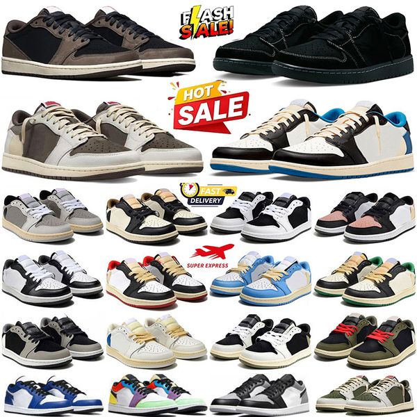Designer 1s Low Basketball shoes OG 1 sneakers Black Phantom Triple White University Blue Bred Toe Light Smoky Grey Mens Womens Outdoor Sports trainers Size 36-47 - Bags, Shoes & Accs - djzhucl