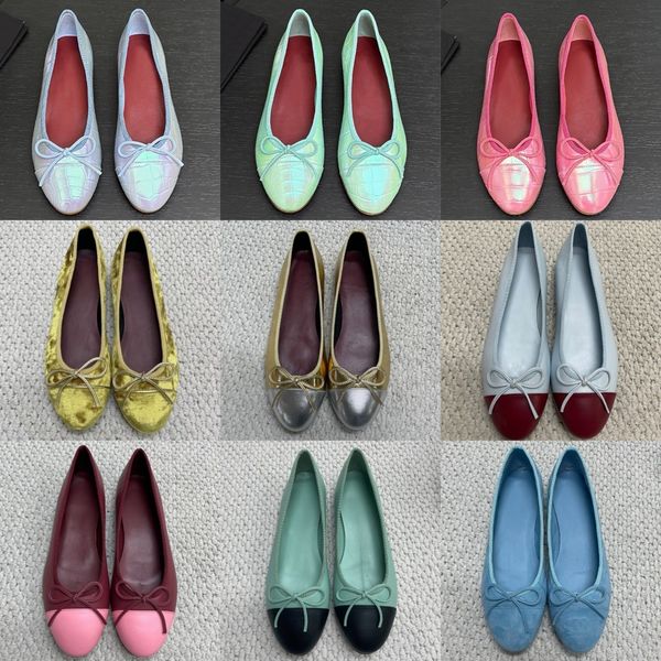 26 Womens Designer Shoes Ballet Flats Loafers colorful suede leather Mesh Dress Shoes Dolly Ballerine Flat Fashion Bow Sandals Slides Bridal Wedding Shoes 1205 891 - Fashion Collection - djzhucl