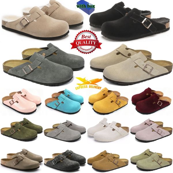 With Box Designer briskenstockk Clogs Sandals clog Slippers Cork Flat High Quality Fashion Summer Genuine Leather Slide Favourite Beach Casual Shoes Women Men - Shoes & Accessories - djzhucl