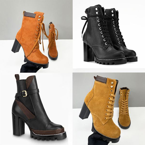2026 New Designer Star Trail Ankle Boots Women High Heels Boot Classic Martin Desert Boots Girls Lady Suede Leather Boots Print Letter Platform Boot Shoes 013 - Shoes & Accessories - djzhucl
