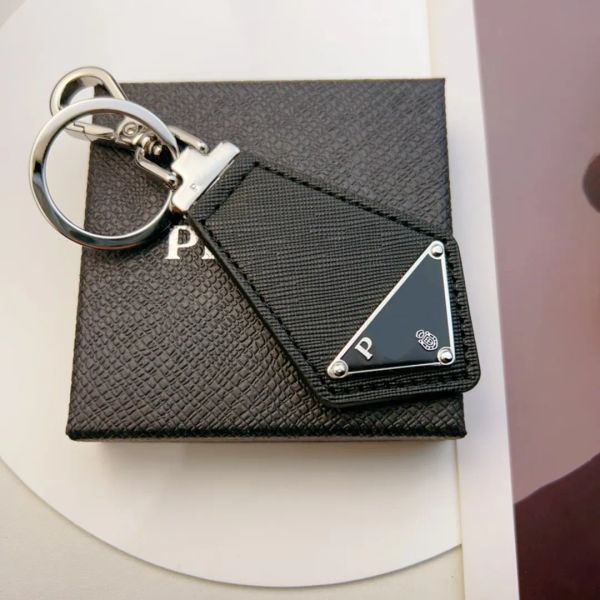 Pra Designer Triangle Chain Leather Temperament Versatile Style Fashion Design Keychain Top Quality Christmas Gift WITH BOX C28 - Fashion Accessories - djzhucl