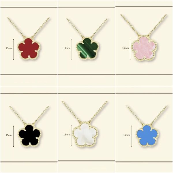 necklace designer for women Classic 15MM necklace clover stainless steel jewlery mother of pearl diamonds flower pendant necklace designer jewelry women gift box - Jewelry - djzhucl