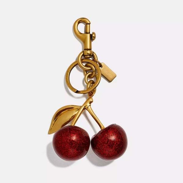 Little Charm, Big Smile Charm Women Key Rings keychain with box Retro-Cool Cherry In Glittery Resin Clip it To Favorite f Keys For Refreshing Style key chain Lanyards - Fashion Accessories - djzhucl