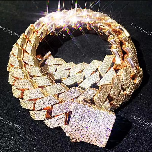Necklace Moissanite designer chain silver gold rose gold iced out chain pass diamond tester pendant 925 Sterling Vvs cuban link chain - Jewelry - djzhucl