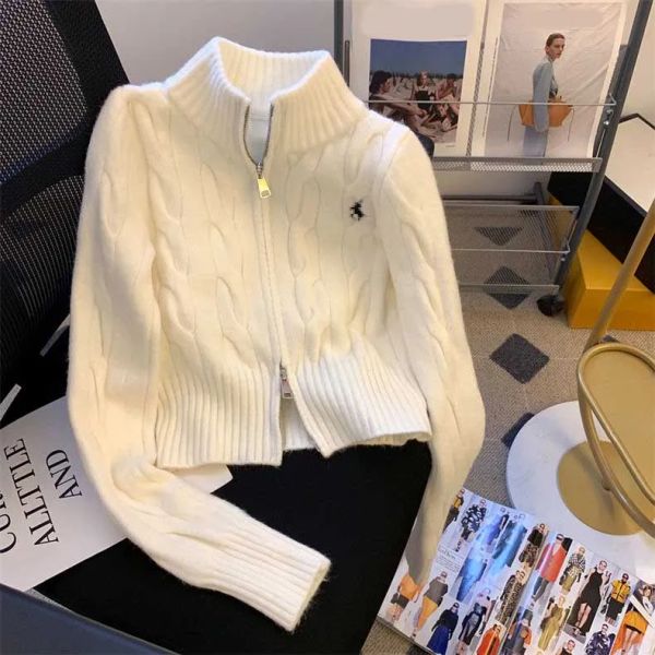 3 Colors Womens Designer Sweater Designer Pullover Fashion Turtleneck Autumn Long Sleeve Cardigan Logo Embroidery Coat Zipper Lady Jacket Tops - Apparel - djzhucl
