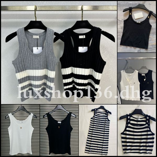 Fashion Designer Top Women Knitted Metal Letters Tank top Summer Fashion Clothing - Apparel - djzhucl