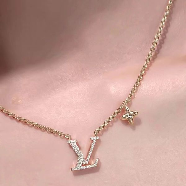 Designer Gold For Women Pendant Necklace Elegant L Necklaces High Quality Wedding Jewellery Letters Jewelry Party Gift Necklace Chain 00B4 - Jewelry - djzhucl