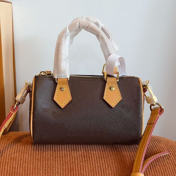Shoulder Bags Top Designer Mini Nano 16cm Shoulder Bag Women Leather Denim Crossbody Luxury Brand Embossed Tote Purse Brown Flower Handbag billfold98 - Bags, Luggage & Accessories - djzhucl