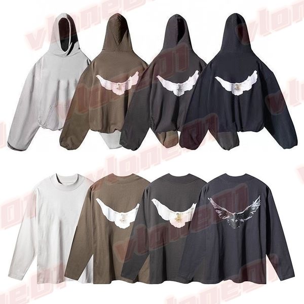 Mens Hoodies Man Women Designer White Dove Pattern Print Long Sleeve Hoodie Designers Womens Street Style Hip Hop Sweatshirt Size S-XL - Apparel - djzhucl