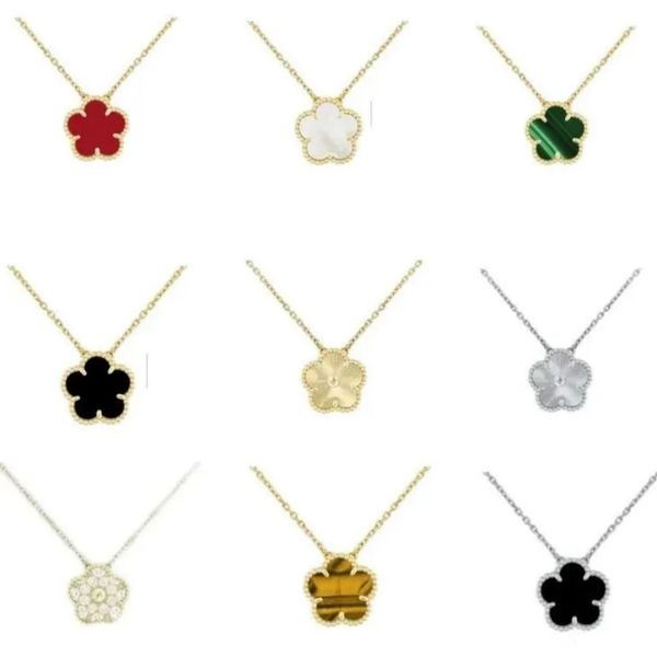 5 flower jewelry luxury designer necklace clover necklace women mother of pearl diamond stainless steel chain plated gold pendant silver wedding necklaces woman - Jewelry - djzhucl