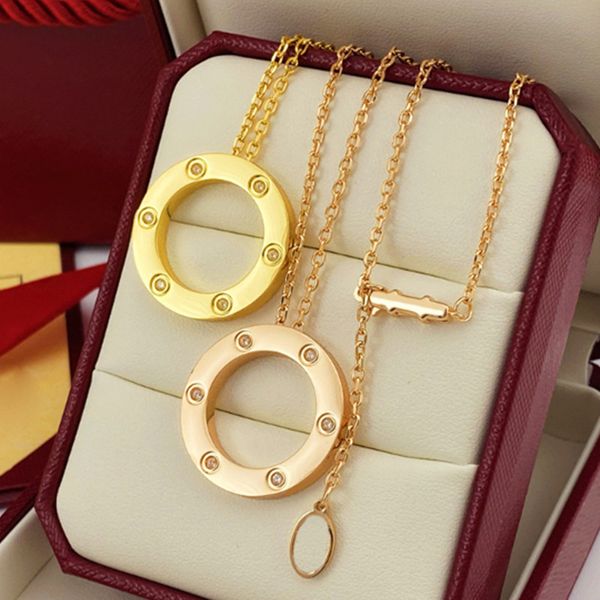 Luxury designer jewelry love gold necklace designer women men diamond fashion stainless steel daily outfit Valentine's Day gift high quality silver design necklace - Jewelry - djzhucl