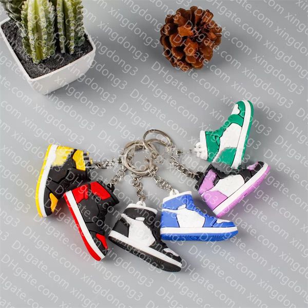 Wholesale keychain Designer keychain bag charm Mini Silicone Sneaker key chain Men Women Kids Key Ring Gift Shoe Keychain Handbag Chain Basketball Shoe Key Holder 25 - Fashion Accessories - djzhucl