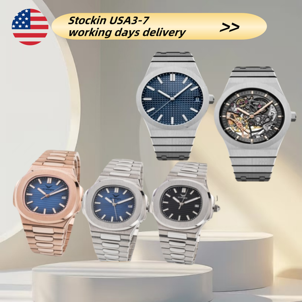 men's watch automatic mechanical skeleton watch classic style 42mm stainless steel sapphire luminous - Watches - djzhucl