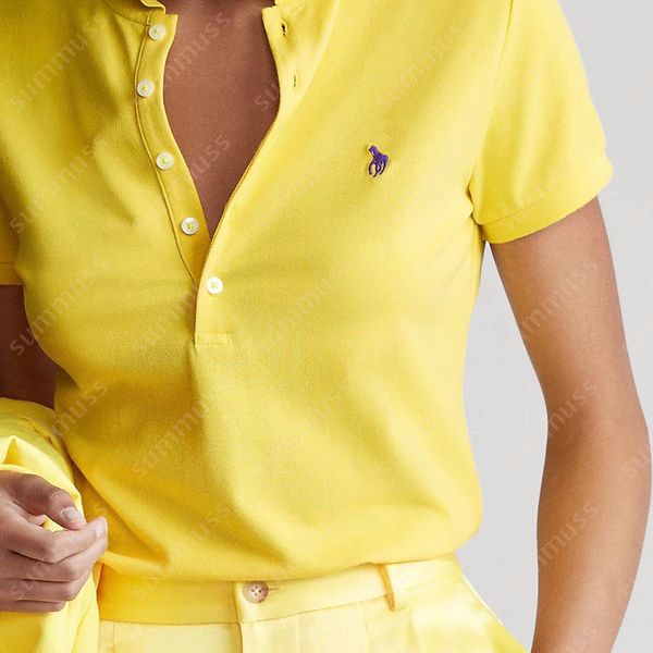 S-2XL Womens Designer Polo Shirts For Ladies Colorful Classic Embroidery T Shirts Luxury Polo Tees Summer 5 Button Tee Shirts - Apparel - djzhucl
