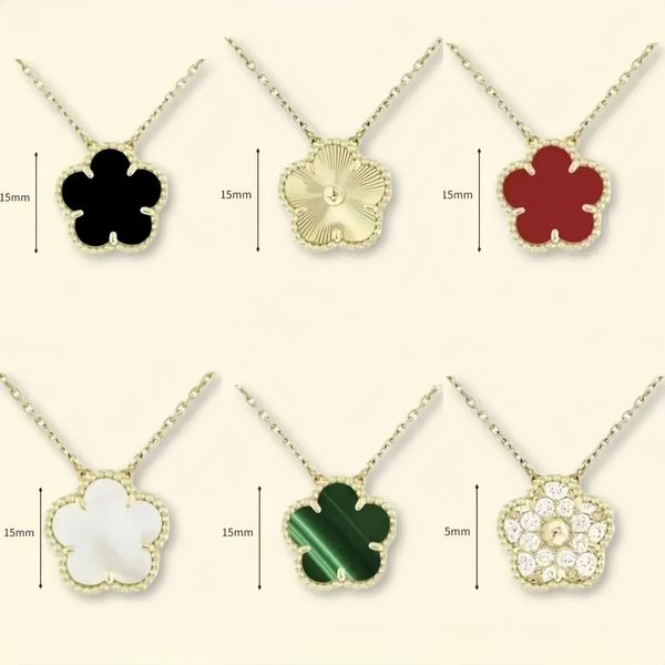 flower necklace designer for women classic clover necklace 15mm stainless steel iewlery mother of pearl diamonds pendant necklace designer iewelry women gift box - Jewelry - djzhucl